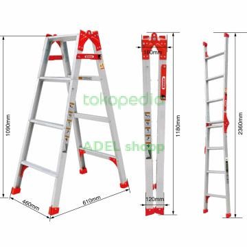 

Terlaris Krisbow 2.4M Tangga Lipat Multi Aluminium 4 Step