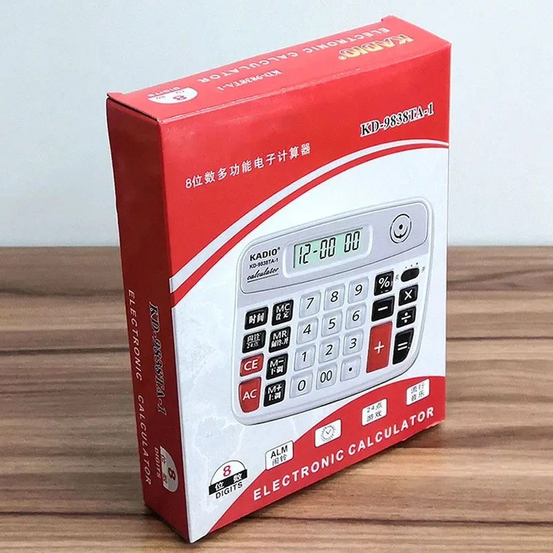 

Musical Desktop Calculator 8-Digits LCD Display Electronic Calculator Counter Big Buttons Time Date