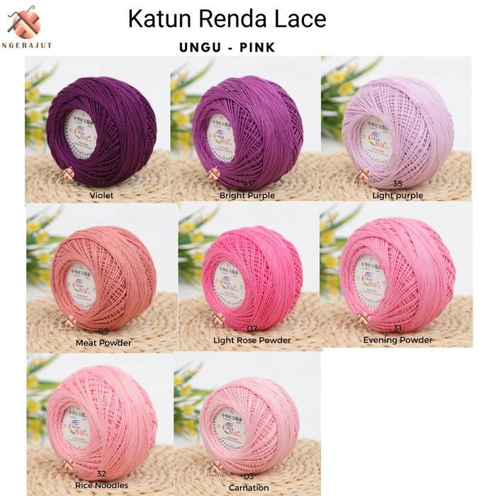 

(Expert) Benang Rajut Katun Renda Lace Ngerajut - Putih - Kuning