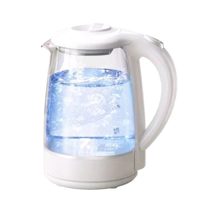 Teko Listrik Masak Air Kaca Stainless Stell Transparan Kettle