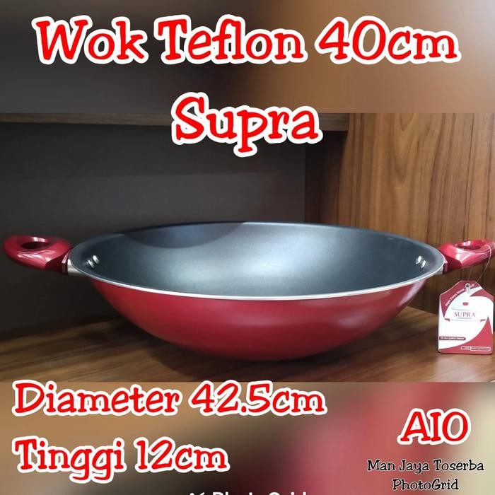 Wajan / Kuali Wok Teflon Supra 40Cm