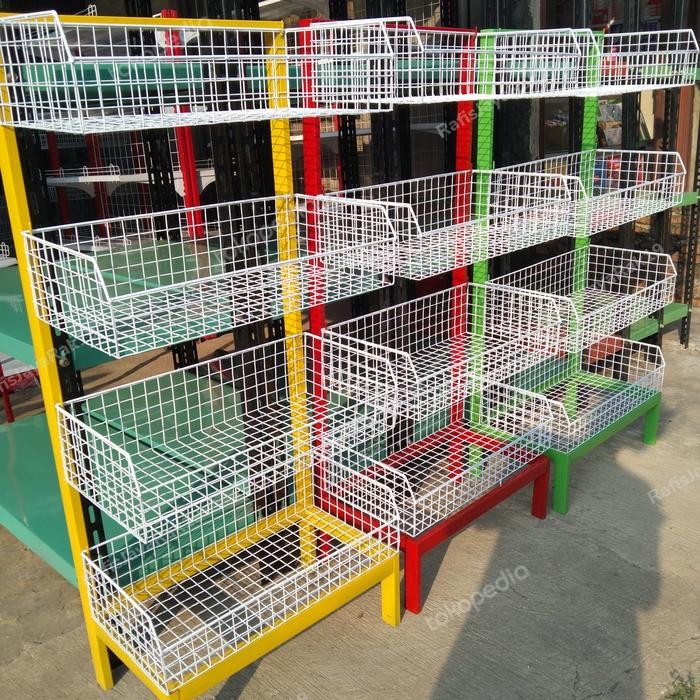 Rak Toko Minimarket warung Snack Chiki ciki Serbaguna 4 susun murah