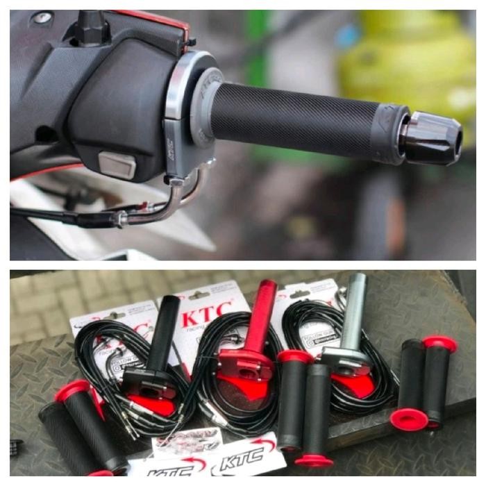 Gas spontan ktc racing original 2 kabel universal plus 1 pasang handgrip