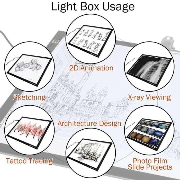 

DRAWING TRACING A4 COPY BOARD PAPAN LED LIGHT PAD ULTRA JIPLAK GAMBAR KODE 1355