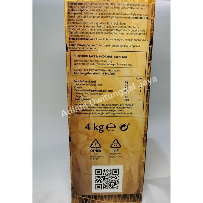 

Potato Flake Knorr 4 kg/ Mashed Potato Knorr / Kentang Kering Serpih Promo