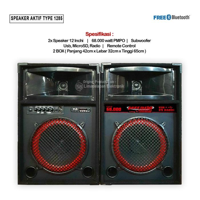 Speaker Aktif 12Inchi Double Subwoofer Usb Microsd Fm