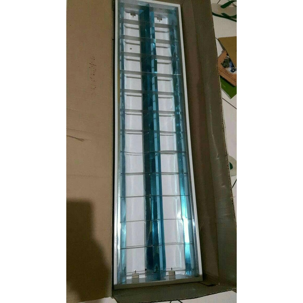 kap lampu neon RM 2 x 36watt panjang 120cm / lampu neon plafon