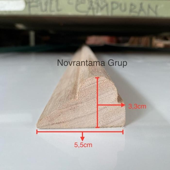 Lis Profil Kayu Meranti (5,5x3,3cm) / Lis Kayu Moulding / List profil kayu Meranti oven