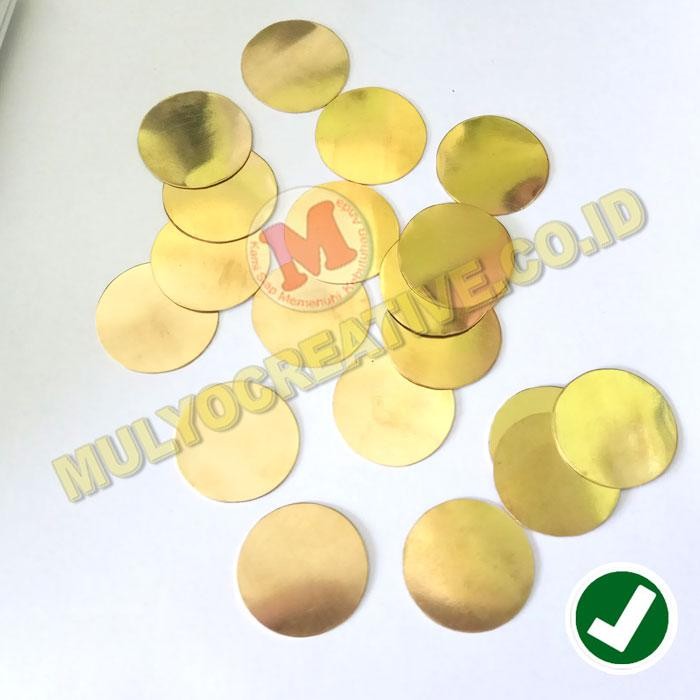 PREMIUM Plat Bulat Papan Nama Dada Polos Logam Kuningan