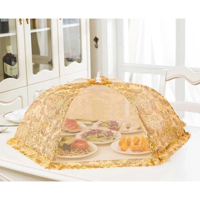 PREMIUM Tudung Saji Lipat Tutup Saji Penutup Makanan Food Cover Kain Jaring