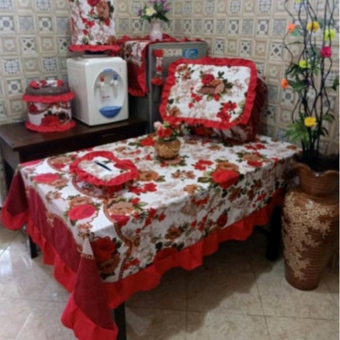 PREMIUM kitchen set Home set taplak meja makan tudung saji tutup galon tutup kulkas tutup magicom