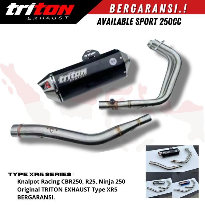 PREMIUM Knalpot Racing CBR 250, R25, NINJA 250, Z250 Triton Exhaust Type XR5.