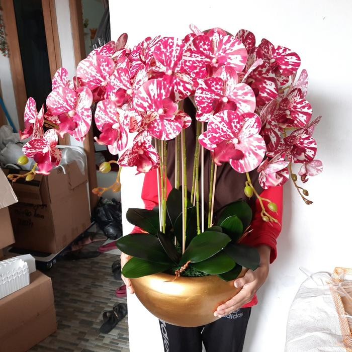 BEST SELLER rangkaian anggrek latex bunga