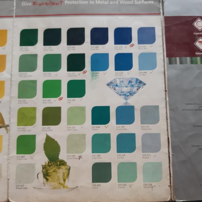 CAT FTALIT PUTIH/HITAM/COKLAT/CREAM/ABU/HIJAU/KUNING/BIRU/MERAH/DLL-1K