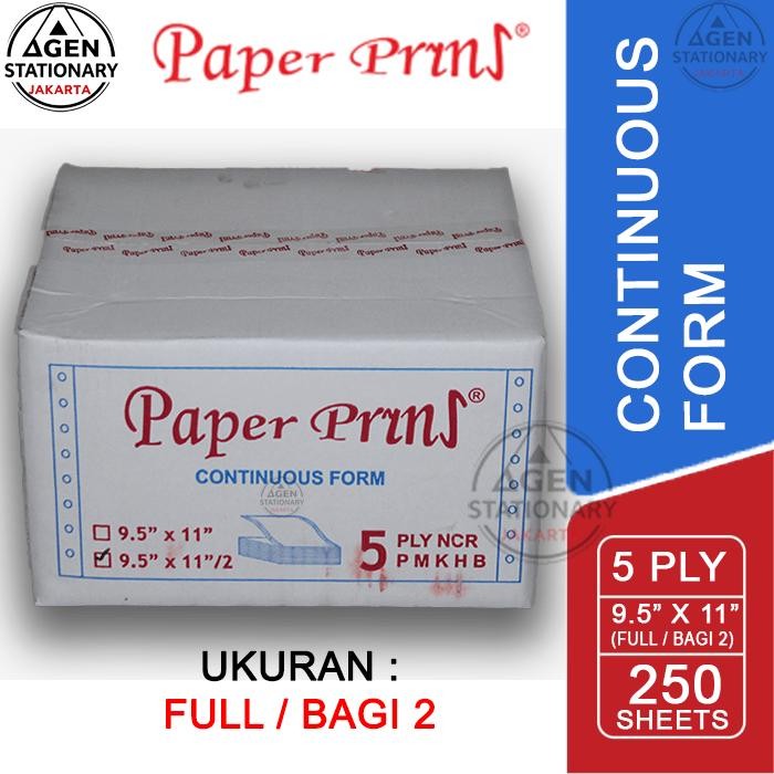 

Kertas Continuous Form Paper Print 9.5 X 11 5 Ply Full Bagi 2 Faktur Surat Jalan Hvs Rangkap 5