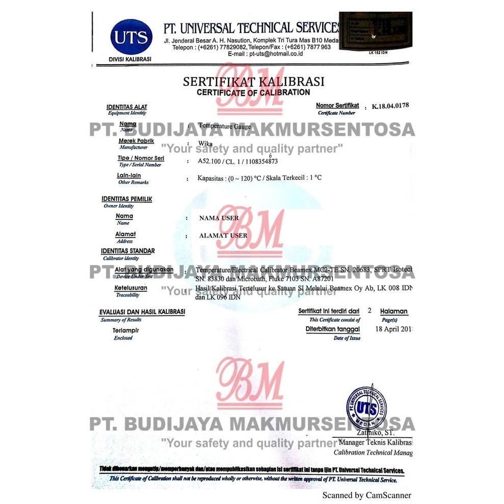 

Sertfikat Kalisi KAN