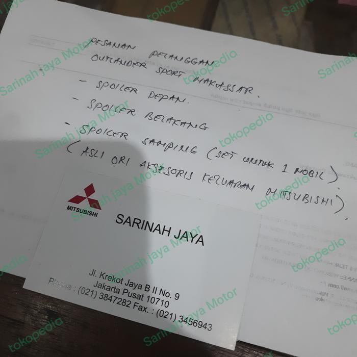 Spoiler Depan Belakang Samping Outlander Sport Asli Ori Kode 071