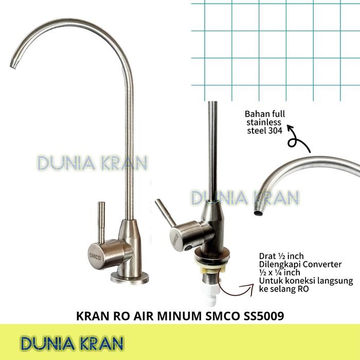 Kran Ro Air Minum Stainless 304 Reverse Osmosis Drinking Faucet Smco Ss5009