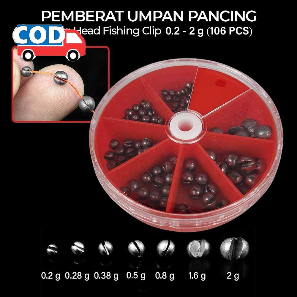 Set Pemberat Umpan Pancing 106 PCS Berbagai Ukuran Metal Jig Aksesoris Pancing Lengkap Timah Pancing