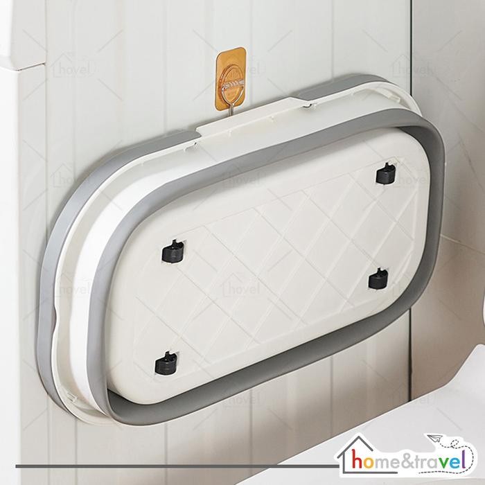 HOVELSHOP Baskom Ember Plastik Lipat Tempat Cuci Alat Pel Lantai Port Silikon Oval Persegi Panjang