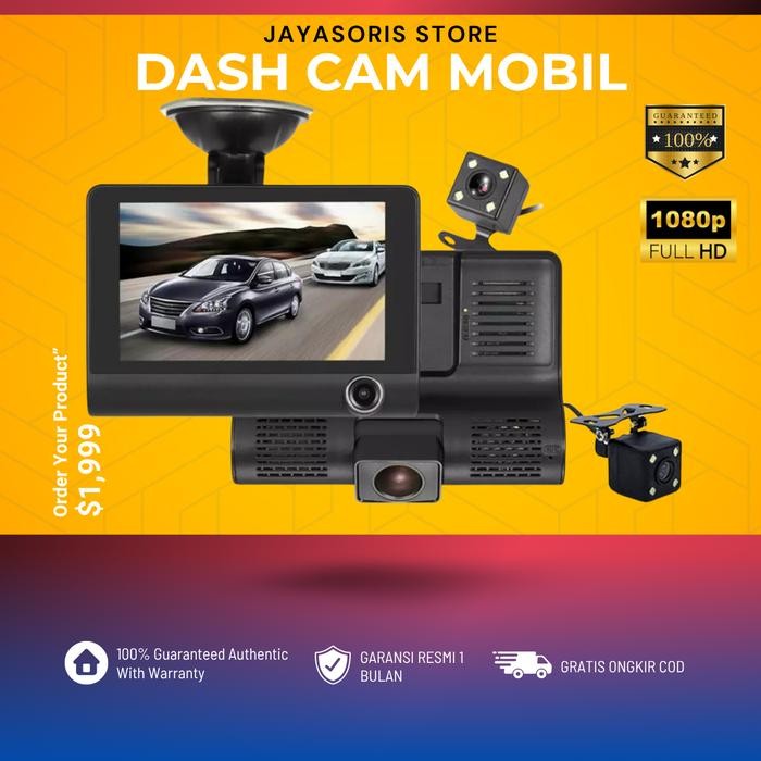 DASH CAM DASHCAM MOBIL KAMERA DEPAN BELAKANG MOBIL KAMERA MUNDUR JS158
