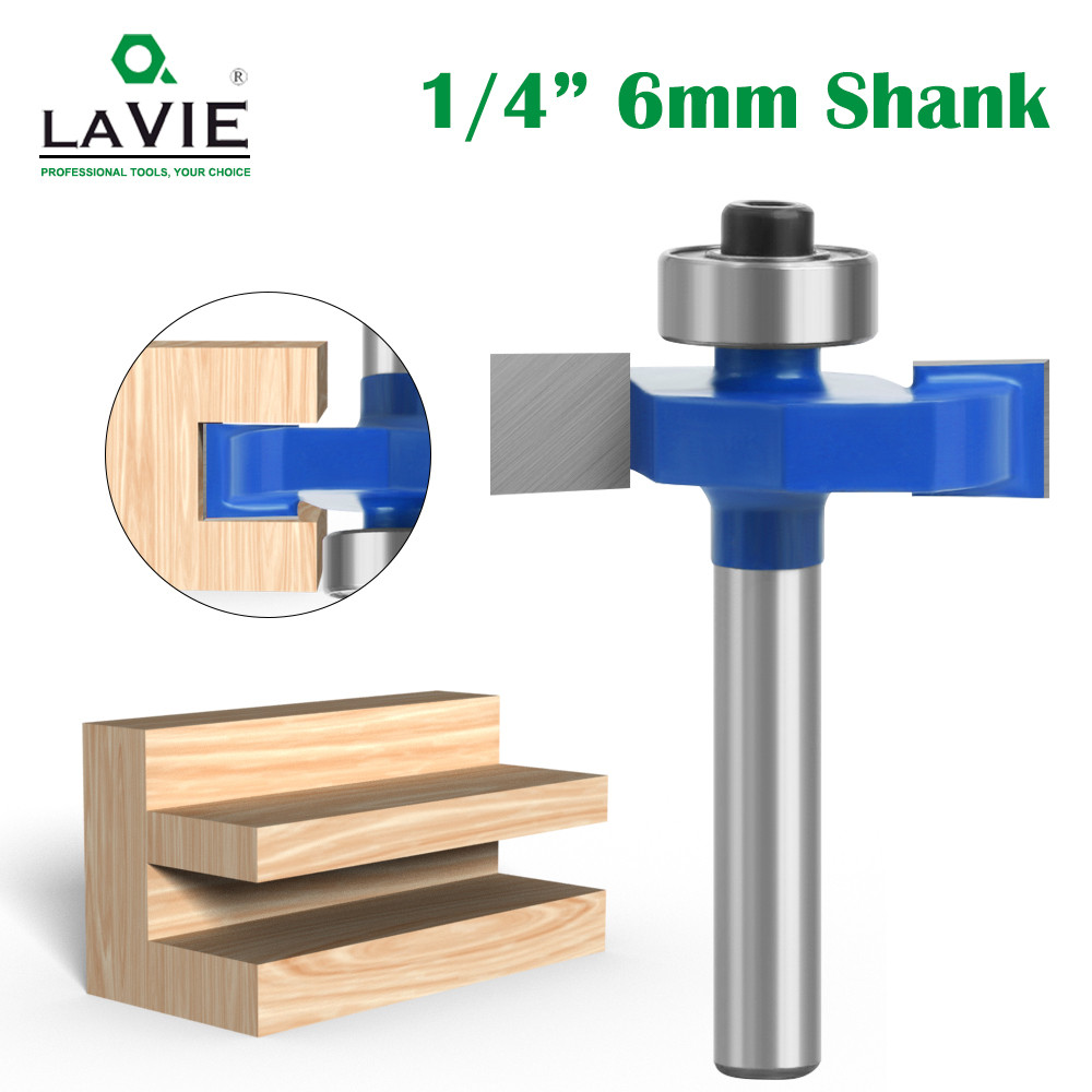 LAVIE 1pcs 6mm 1/4 Shank T-Slot & T-Track Slotting Router Bit for Woodworking Chisel Cutter C0614403