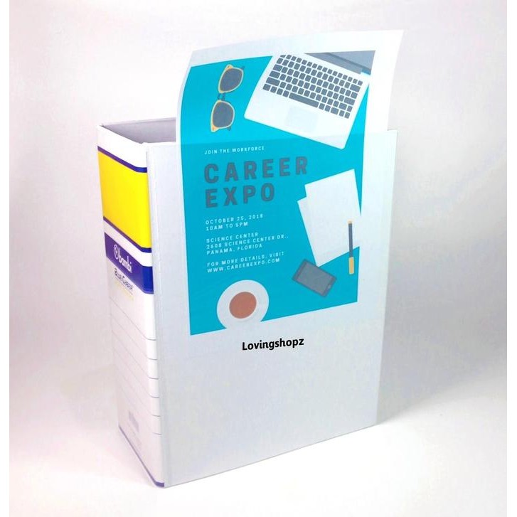 

TERLARIS! Ordner Bambi pipe binder F4 100 mm , odner bisa selip sampul/label Stationery Putih Kantor