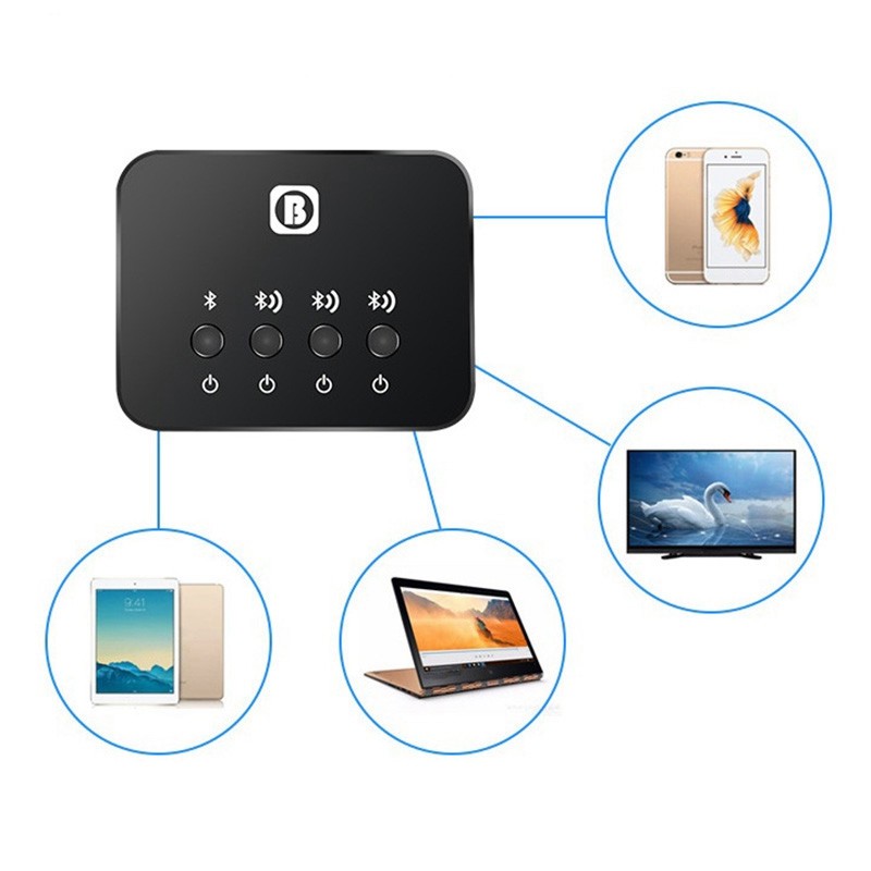 Bw107 Bluetooth-compatible 4.0 Stereo o Transmitter Splitter Adapter Music Receiver Sharing Device