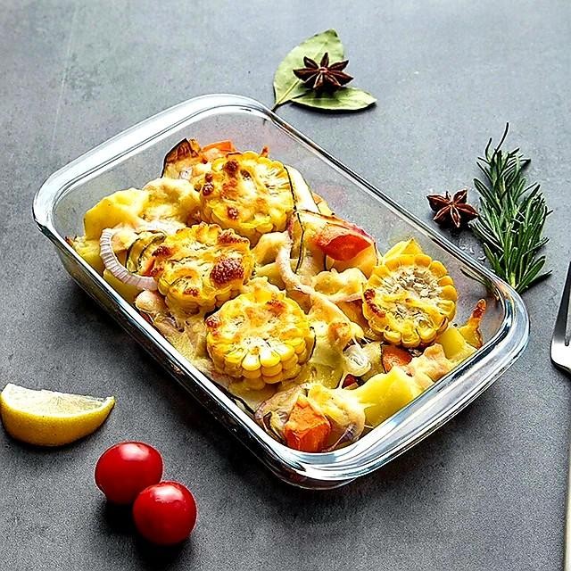 Piring Saji Kaca Borosilicate 1 L Dan 0.7 L Oval