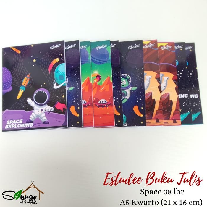 

(Isi 10) Buku Tulis / Buku Sekolah Estudee Space Kwarto A5 38 Lembar