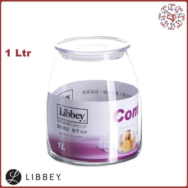 Harga Promo Libbey Glass Canister / Jar / Toples Kaca / Tempat Bumbu 1 Liter #503 Zuk10