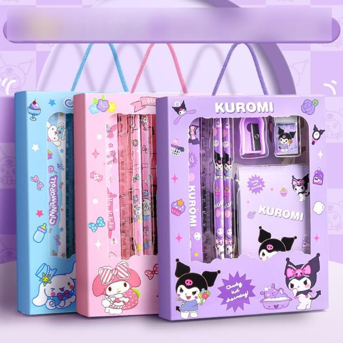 

READY STUDY SET SANRIO 2018 SET ALAT TULIS SET PENSIL PULPEN KADO ANAK ULANG TAHUN PERALATAN TULIS