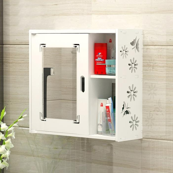 Rak Dinding Toilet Dengan Cermin Persegi A969