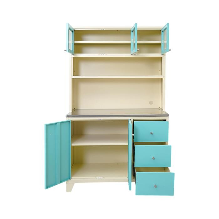 Informa Lennox Kabinet Dapur Metal - Biru Kitchen Cabinet Lemari Kabinet Serbaguna Furniture Indoor