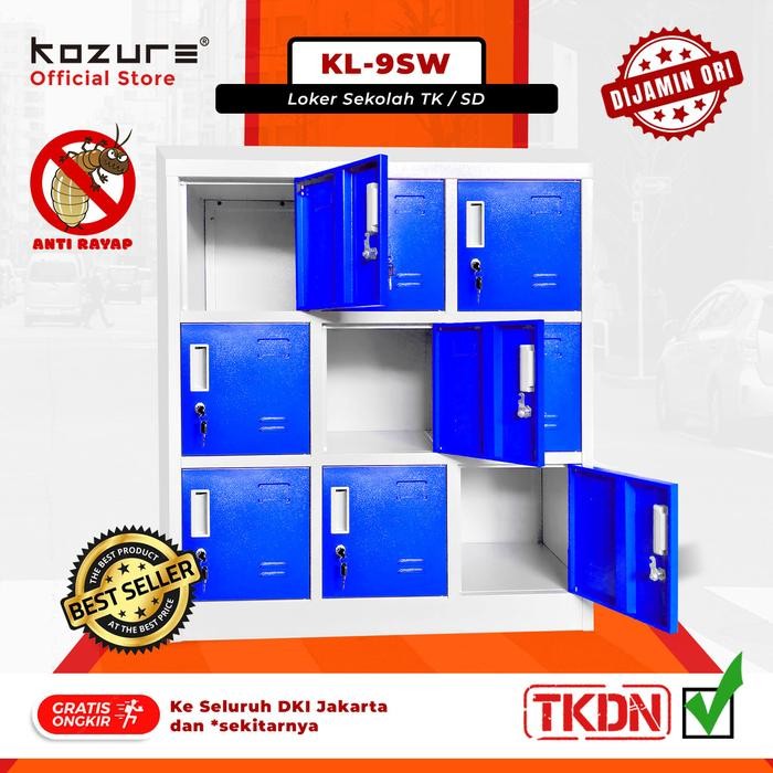 

NEW! KOZURE KL-9SW LEMARI LOKER BESI 9 PINTU LOKER PENDEK UTK SEKOLAH TK SD
