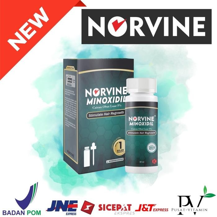 Norvine Minoxidil 5% penumbuh rambut & brewok pria BPOM RI