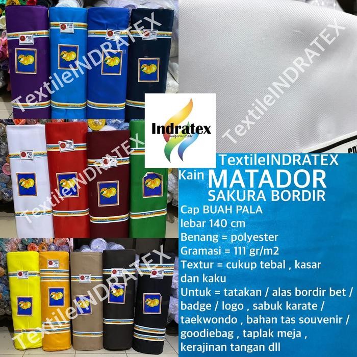 ( per 1 roll ) kain matador sakura bordir lebar 140 cm isi 40 yard bahan tatakan alas bordir nama