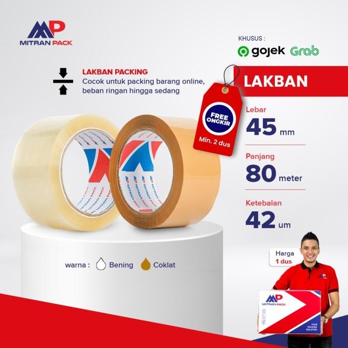

(gojek) Lakban Bening / Coklat 48mm x 80 meter x 42 micron Mitran Pack