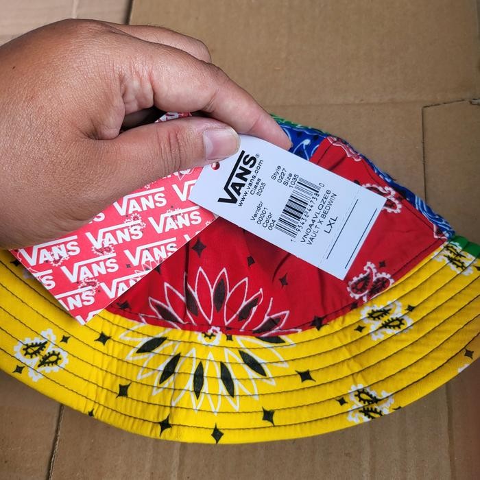 Promo Vans Vault X Bedwin Bandana Bucket Hat Multicolour Original Bnwt