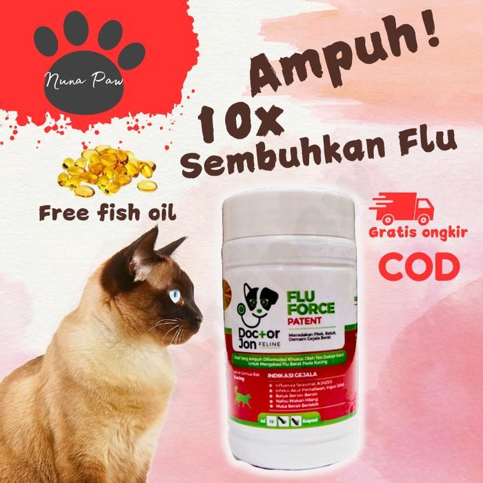 VITAMIN DR JON FLU FORCE PATENT Vitamin kucing batuk pilek obat sakit