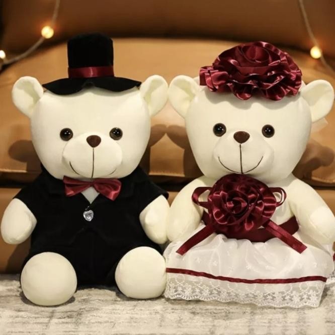 

Boneka Beruang Couple Teddy Bear Import Wedding Gift / Accessories