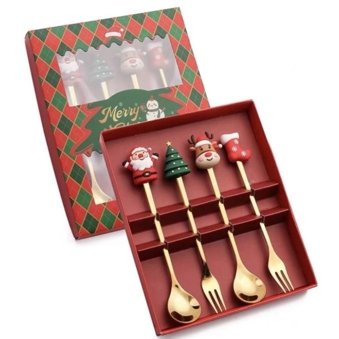 

Kado Hadiah Natal Christmas Cute Character Stainless Teaspoon Set