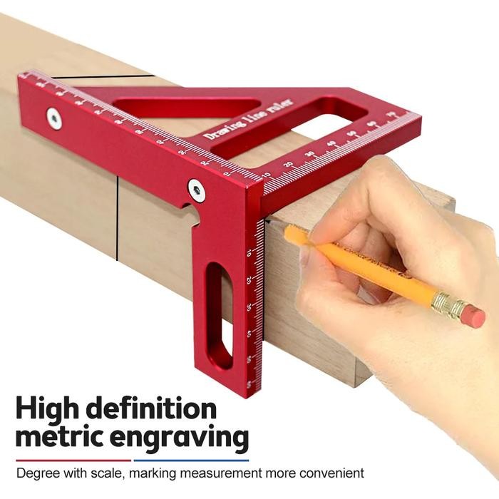 

Penggaris Siku Segitiga Siku Aluminium Multi-Angle Woodworking Ruler
