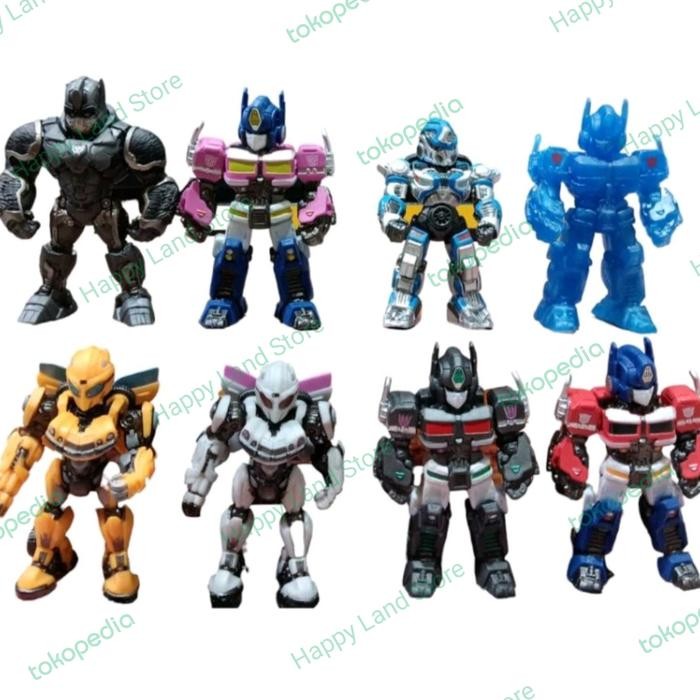 Action Figure Transformers Set 8 Mini Size Collection Mainan Anak