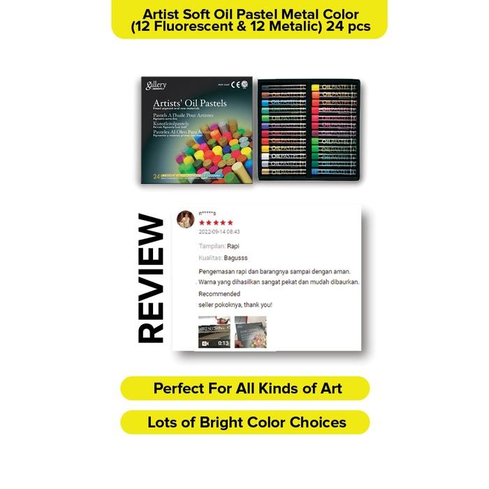 

Mungyo - Artist Soft Oil Pastel/Crayon Minyak 24 PCS (12 FL & 12 MTL )