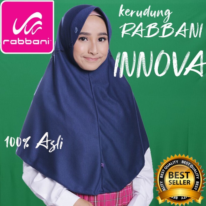 (Expert) Kerudung Sekolah Rabbani Innova Warna Putih Hitam Abu Cokpi Navy Merah