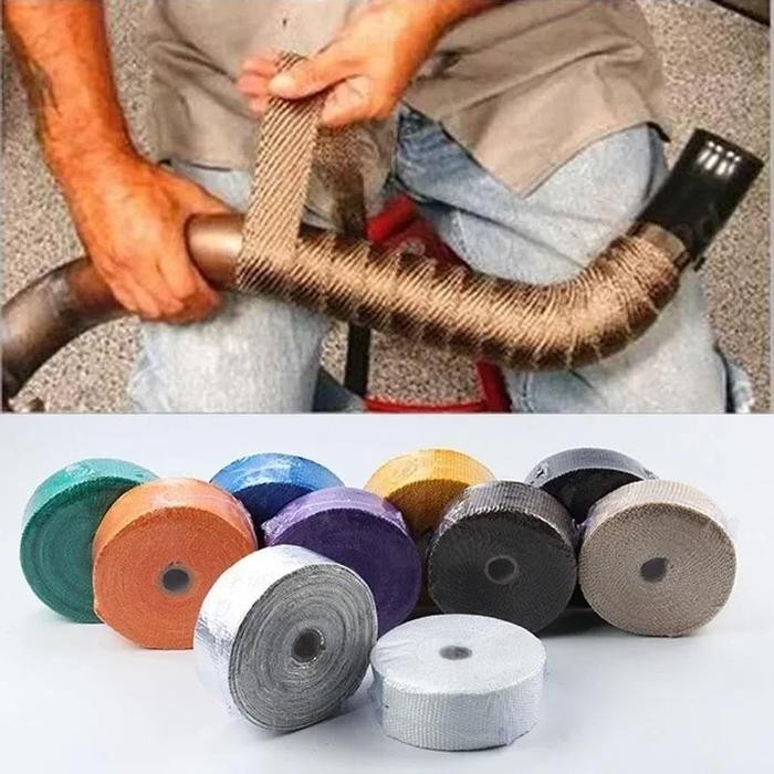 Laan Peredam Panas Knalpot 10M Heat Wrap Knalpot Motor Mobil Anti Panas
