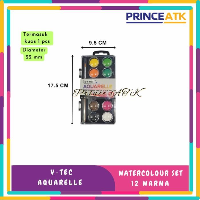 

V-TEC AQUARELLE WATERCOLOUR SET 12 WARNA