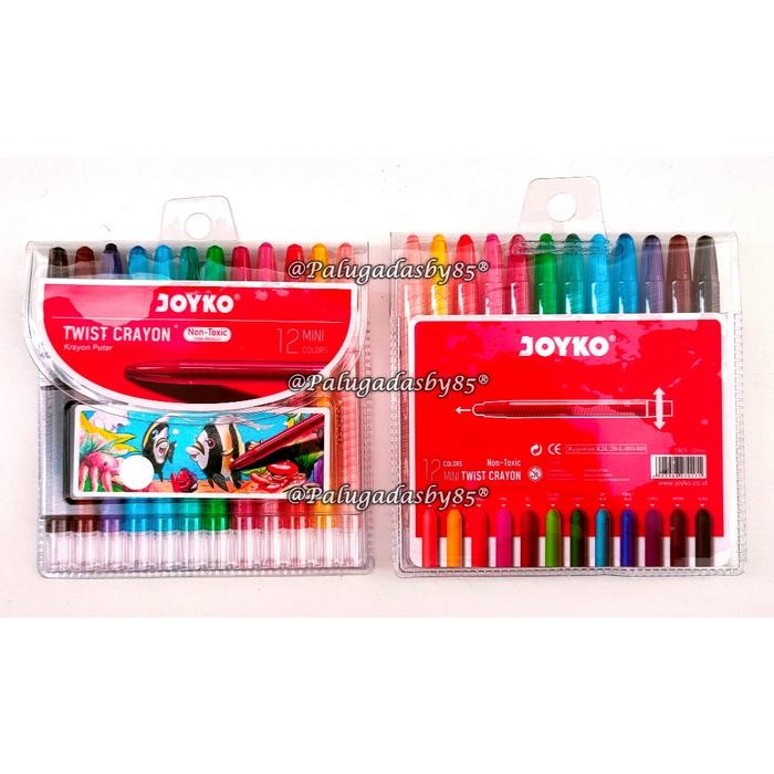 

(1 Set/12) GROSIR Crayon Putar JOYKO TWCR-12mini 12W Pendek / Krayon Putar Twist Crayon Joyko TWCR