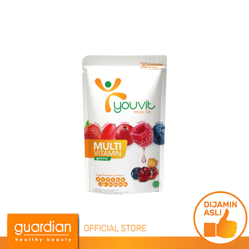 Youvit Multivitamin Dewasa 30 Hari - Multivitamin Gummy Dewasa untuk Imunitas dengan Vitamin C, Vita